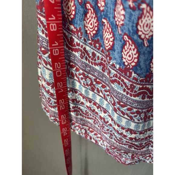 NEW Beachlunchlounge Womens Size S Paisley Boho Off Shoulder Navy Red Top NWT - Picture 6 of 10